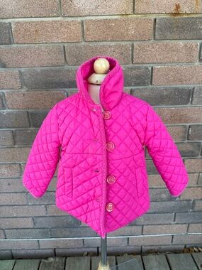 Little Me Quilted Bright Pink Puffer Jacket Size 2T